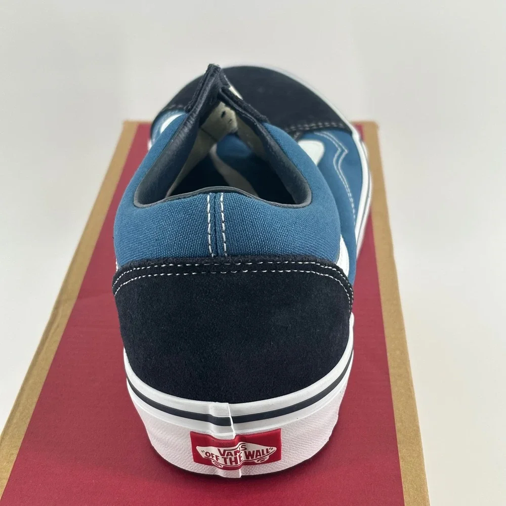 Vans Old Skool Sneakers Mens 10.5 Womens 12 Navy Black Suede Canvas VN000D3HNVY